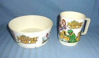Vintage The Muppet Show Plastic Cup And Bowl Deka 1983