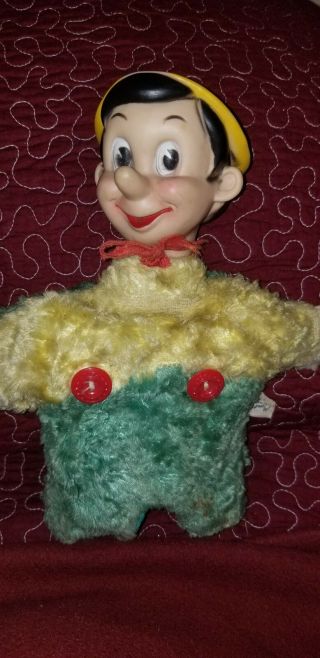 Vintage Gund Walt Disney Pinocchio Plush Hand Puppet W/tags 1960 