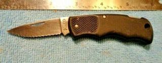 Cutco Usa 1886 Folding Knife 2 " Serrated Blade Black Handle 5.  5 " Open Good