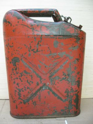 Vintage Usmc Military Red Metal Jerry Gas Can 5 Gallon 1979