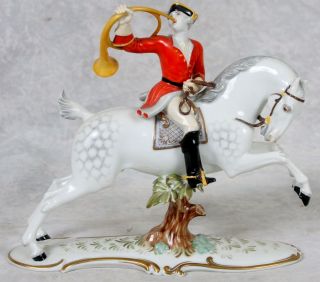 Rare Antique Rosenthal Theodor Karner 84 Soldier On Horseback Figurine Germany