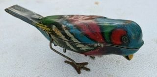 Vintage Antique Tin Toy Wind Up Pecking Bird 1927