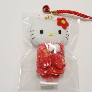 F/s Hello Kitty Cute Key Chain Strap Kimono Red Kawaii Accessory From Kyoto