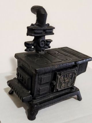 Vintage 1980s Miniature Cast Iron Stove Name “busy Bee”,  Oven Door Opens