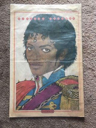 Vintage Rare Michael Jackson Ny Daily News Poster By David Palladini