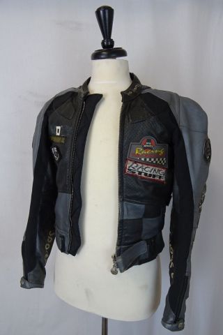 Vintage Pro Sports Leather Cafe Racer Motorcycle Biker Jacket Coat 38r Aa1673
