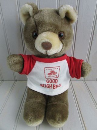 Vintage State Farm Insurance Teddy Bear Good Neigh Bear Plush Stuffed Animal