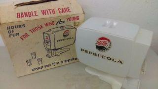 Vintage 1958 Trim Toys Pepsi Cola Soda Fountain Dispenser Toy Complete Boxed