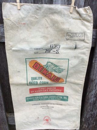 Vintage Dekalb Hybrid Seed Corn Sack