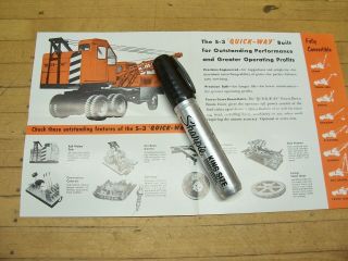 Vintage 1940 ' s Quick Way Truck Shovel Crane Brochure Construction Equipment 2