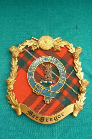 Lovely Vintage Clan Macgregor Gregor Scottish Wall Plaque Shield