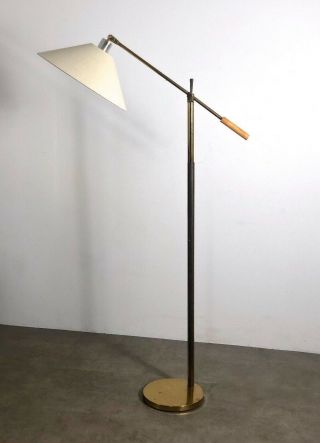 Vintage Mid Century Modern Brass Articulated Counter Balance Task Floor Lamp