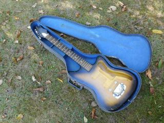 Vintage Silvertone Bobkat Electric Guitar With Case Relic Parts