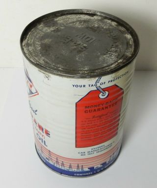 VINTAGE SKELLY FORTIFIED TAGOLENE HEAVY DUTY MOTOR OIL CAN 1 QUART 3