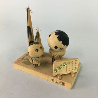 Japanese Kokeshi Doll Ornament Vtg Wood Carving Figurine Kids Bamboo Shoot Kf19