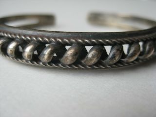 Vintage Native American Navajo Indian Sterling Silver Cuff Bracelet 2