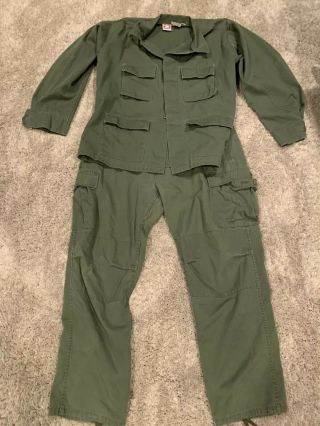 Vintage Us Military Olive Green Bdu Rothco Ultra Force Xl Pants&popper Xl Shirt