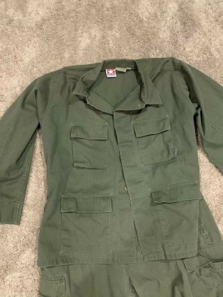 Vintage US Military Olive Green BDU Rothco Ultra Force XL pants&Popper XL Shirt 2