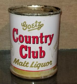 1950s Country Club Enamel Malt Liquor Beer Can Goetz St Joseph Mo 97 Years