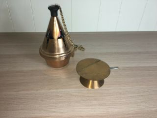Single Chain Brass Thurible With Boat,  Censer