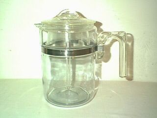 Vintage Flame Ware Pyrex Glass 6 Cup Percolator Coffee Pot Usa