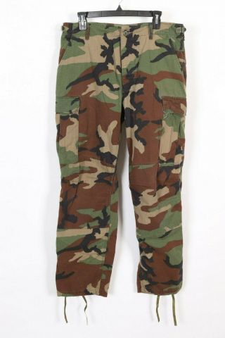 Vintage 80s Us Army Bdu Camo Cargo Pocket Pants Usa Mens Size Medium