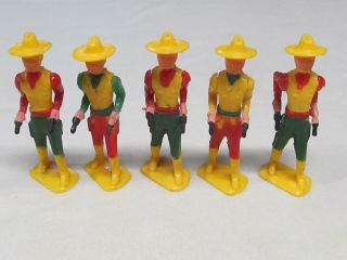Vintage Plastic Celluloid Cowboy And Indian Toy Figures