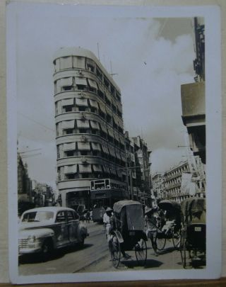 1940 - 50 Hong Kong Building，tricycle Black & White Real Photo 大金龍酒家