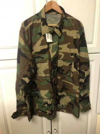 W Tag Us Military Woodland Camo Shirt Bdu Shirt Extra Large Regular