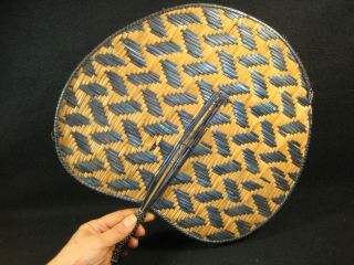 Vintage Japanese All Natural Woven Bamboo Fan For Chado Tea Ceremony Hibachi