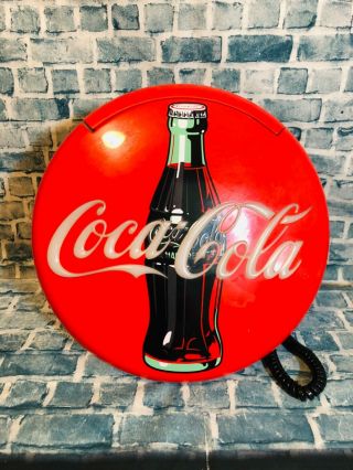 Coca Cola Vintage Disc Telephone Blinking Neon Coke Phone Collectible