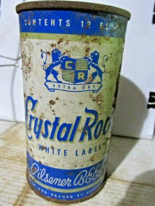 1955 Crystal Rock White Label Flat Top Beer Can - [read Description] -