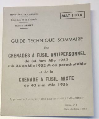 French Anti Personnel Grenade 34mm 40mm Technical Guide