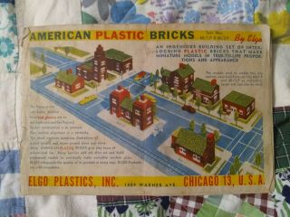 American Plastic Bricks By Elgo No.  60 Instructions.