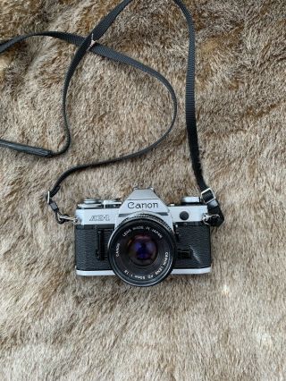 Vintage Canon Ae - 1 With Canon Fd 50mm 1:1.  8 Lens