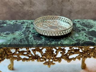 RARE Miniature Dollhouse Artisan KEN PALMER Sterling Silver FOOTED ROUND TRAY 3