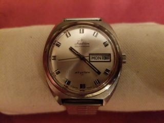 Vintage Tradition Skystar Mens Watch 17 Jewels All Stainless Steel Swiss Made