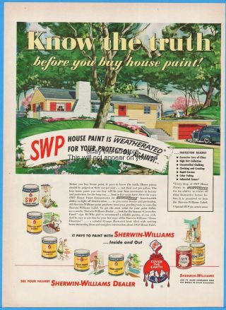 1950 Sherwin Williams Swp House Paint Know The Truth Painter Art Vintage Ad