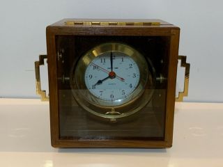 Vintage “ship’s Time” Nautical Mariner’s Self Leveling Brass Clock