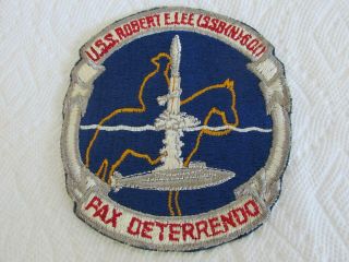 Us Navy Submarine Patch,  Uss Robert E.  Lee Ssbn 600,  Vintage