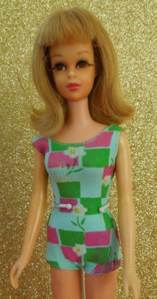 Vintage Mattel Francie B/l Doll In Swim Suit