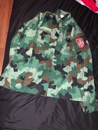 Serbia Latest Serbian Un - Issued M93 Camouflage Army Shirt 2015 Size 44 120 Cm Xl
