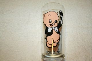 Vintage 1973 Pepsi Collector Series Looney Tunes Porky Pig Drinking Glass Tumbl