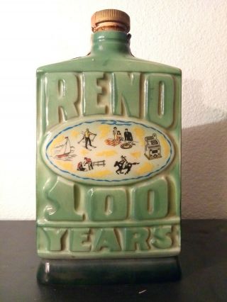 Vintage Antique Decanter Reno 100 Years W/ Cap In