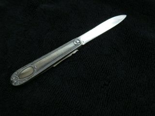 Antique Silver Folding Fruit Knife And Nut Pick