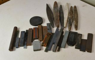 L5230 - Small Vintage Sharpening Stones - Knives Tools Machinists Etc