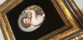 19th Century Hand Painted Porcelain Portrait of a Young Shepherd w/ His Lamb 3