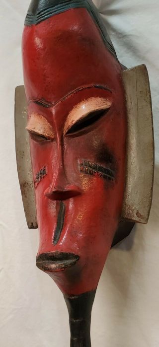 " Gero " Tribal Mask From Ivory Coast Tribal Art Wall Hanging Handmade Carved Wood