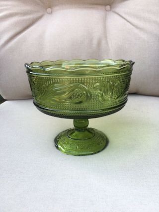 Vintage Green Candy Dish Glass E O Brody Company Rare
