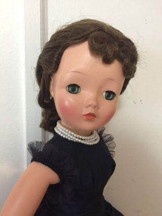 Vintage 1950s Madame Alexander Cissy Doll With Tagged Navy Dress 2